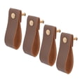 thumbnail image 4 of 4 Pcs Boutons de Tiroir de Meuble Garde-Robe Armoire Armoire Porte Poignées en Cuir, 4 of 9