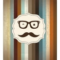 thumbnail image 3 of Modern Duvet Cover Set, Funny Man Face with Moustache and Glasses Winking on Striped Background Sir Art, Decorative 3 Piece Bedding Set with 2 Pillow Shams, Calking Size, Multicolor, by Ambesonne, 3 of 3
