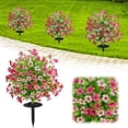 thumbnail image 2 of Artificial Geranium Flowers with Stake, UV Resistant Fake Outdoor Bushes, Realistic Silk Faux Flowers for Front Porch Patio Garden Decor, Artificial Shrubs for Outside, 2 of 4