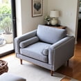thumbnail image 3 of FurniFact Gray Velvet Accent Chair with Solid Wood Frame, Ideal Living Room Seating, 3 of 4