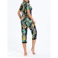 thumbnail image 5 of Women 2 Piece Pajamas PJs Set Floral Short Sleeve Tops and Capri Pants Loungewear Soft Sleepwear Nightwear, 5 of 6