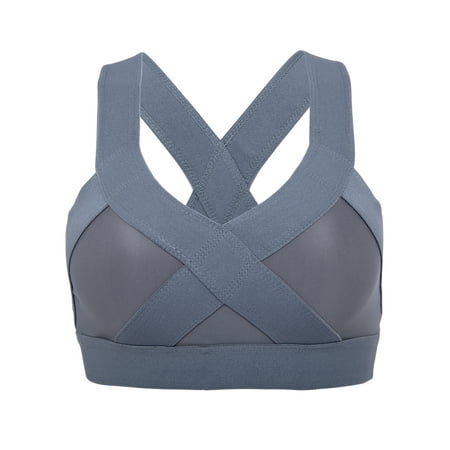 

FANNYC 1 Pack Hollow Seamless Sports Bra Wirefree Criss Cross Yoga Bra with Removable Pads Yoga Gym Activity Everyday Wear for Women