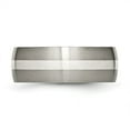 thumbnail image 3 of Chisel Titanium Brushed with Sterling Silver Inlay 8mm Band, 3 of 7