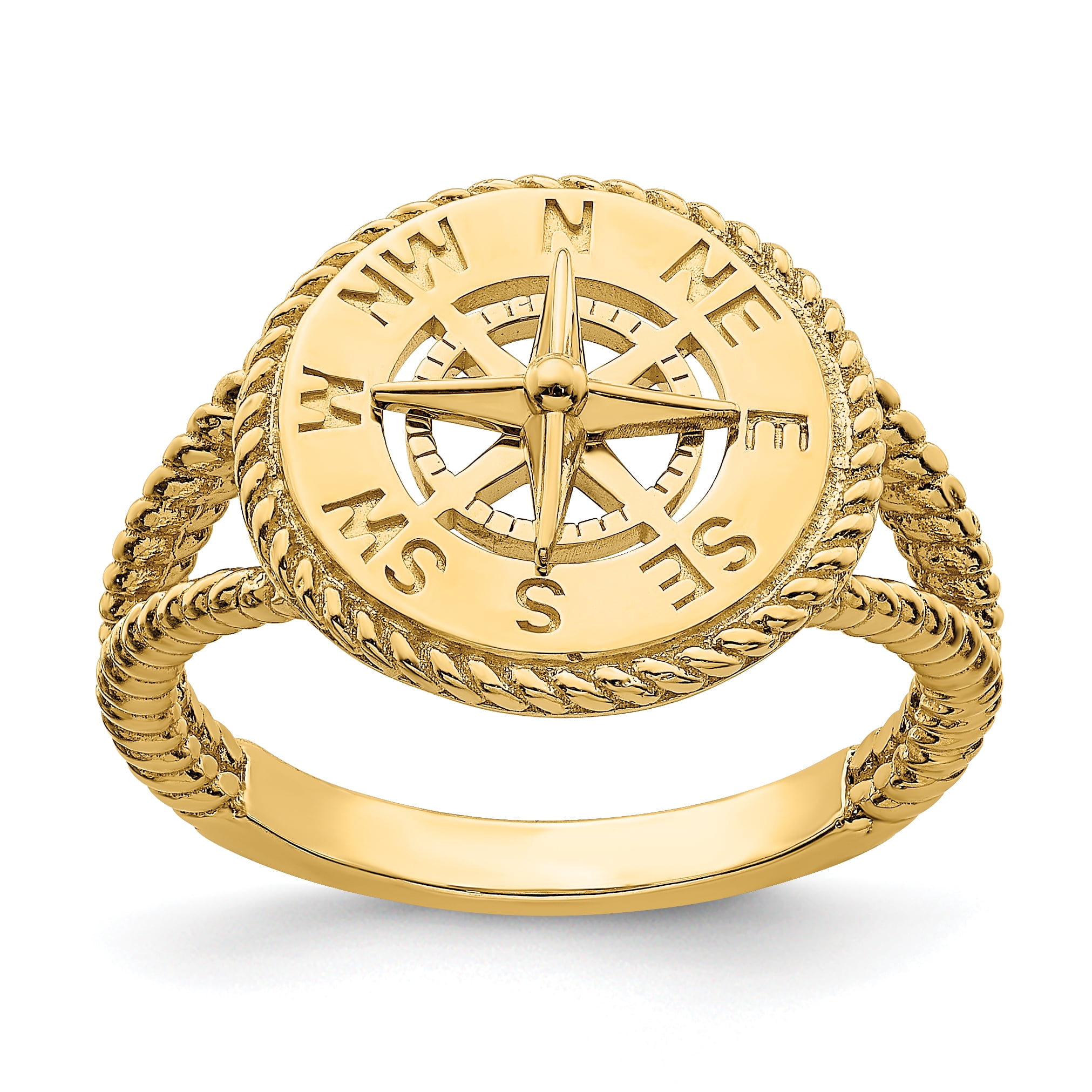 Charms Collection 14K Nautical Compass Rope Ring R677