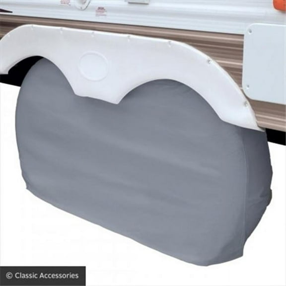 Classic Accessories 1100421 RV Dual Axle Wheel Cover - Snow White
