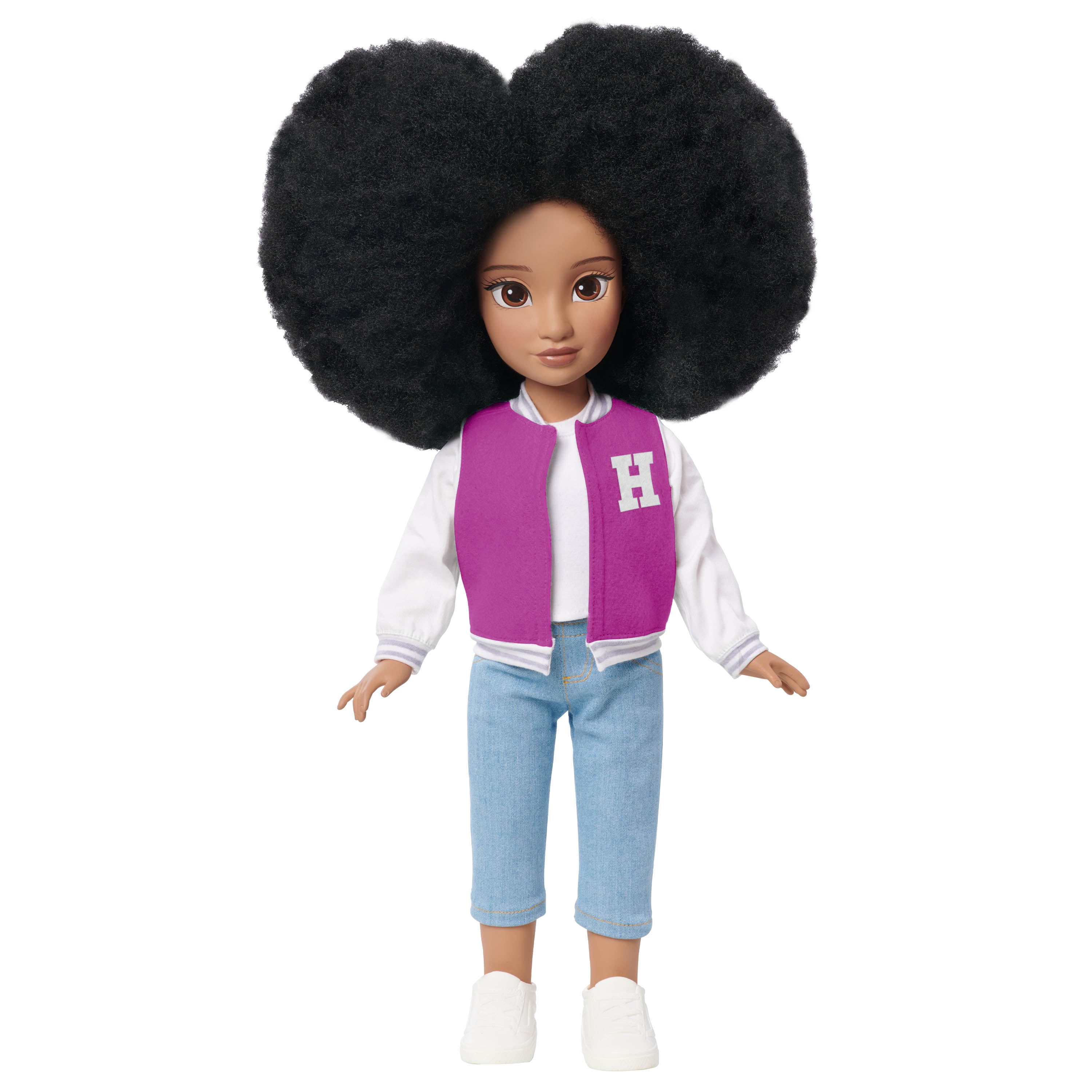 HBCyoU Student Body President Hope 18-inch Doll & Accessories, Coily Hair, Light Brown Skin Tone