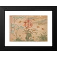 thumbnail image 2 of Zhang Ruoai 24x18 Black Modern Framed Museum Art Print Titled - Bats, Rocks, Flowers Circular Calligraphy (18th Century), 2 of 5
