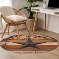 thumbnail image 4 of Texas Star Vintage Round Area Rug 3Ft Washable Small Circle Rugs for Kitchen Entryway, Berry Burnt Orange Brown Wooden Non-Slip Carpet Floor Mats Indoor Outdoor Carpet Runner Aesthetic Home Decor, 4 of 8