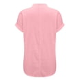 thumbnail image 5 of GZWYHT Cotton Gauze Tops For Women，Beach Vacation Clothes for Women Boho Peasant Gauze Blouses Cotton Blouses for Women Linen Button Down Shirt Women Plus Size Tops, 5 of 8