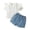 White, variant on Gubotare Girl Clothes Set Toddler Girls Top and Denim Shorts Outfit Set, 2-Piece 5T 6T (White,5-6 Years)