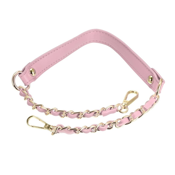 Unique Bargains 24' Iron Flat Chain Straps Purse Shoulder Bag DIY Replacement, 2Pack Pink Gold