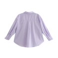 thumbnail image 3 of Women‘s Long Sleeve Shirt  Solid Color Turn-Down Collar Button-Down Loose Fit Blouse  Casual Simple Style Tops, 3 of 7