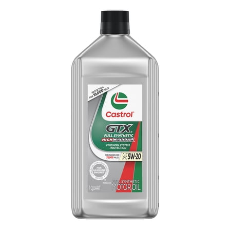 Castrol GTX Full Synthetic High Mileage 5W-20 Motor Oil, 1 Quart