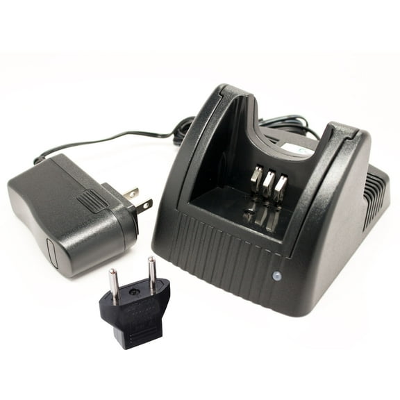 NNTN4851 Charger with EU Adapter for Motorola EP450, NNTN4496AR, CP200, PR400, CP140, NNTN4970, CP150 Two-Way Radio (100-240V)
