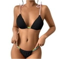 thumbnail image 1 of Jamicy Womens Bathing Suits 2 Piece 2025 New String Ribbed Bikini Sets Brazilian Low Rise Thong Swimsuits for Women Two Piece Bathing Suits, 1 of 7