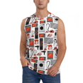 thumbnail image 1 of Fotbe Modern Life Men's Camiseta sin Mangas Estampada para Hombres, Playera Casual para Gimnasio, Entrenamiento, Playa-Small, 1 of 7