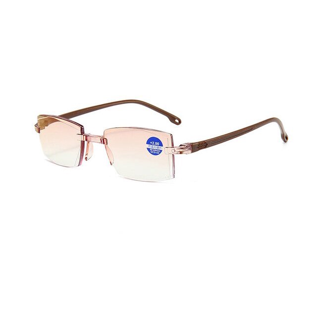 Gafas de presbicia para hombres y mujeres, lentes de aumento lejano y cercano Bifocal, Anti luz azul, gafas de lectura sin montura + 150 + 200