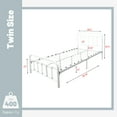 thumbnail image 4 of AUFANK Twin Size Platform Metal Bed Frame Foundation Heavy Duty Steel Slabs White, 4 of 7