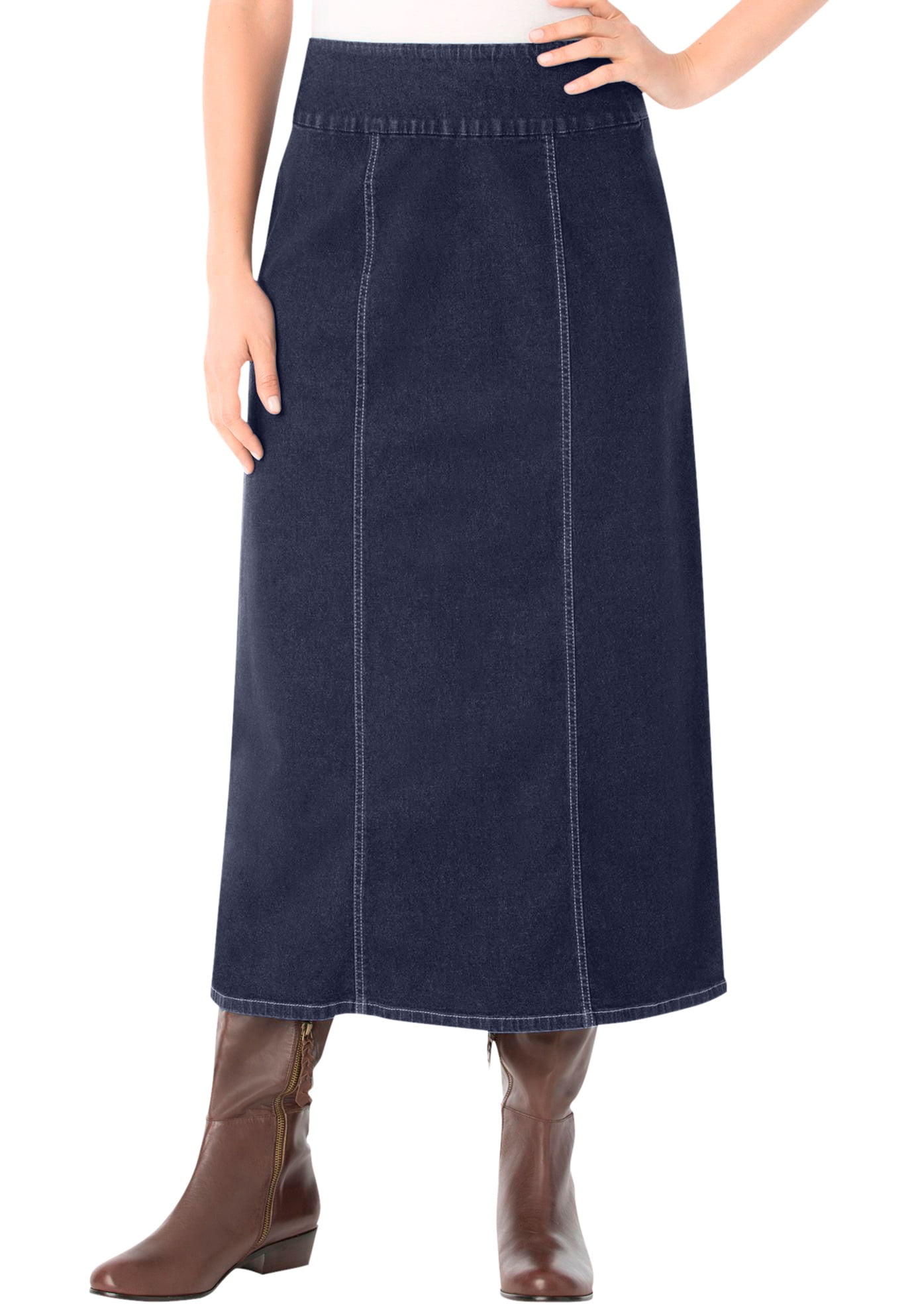 walmart plus size denim skirt