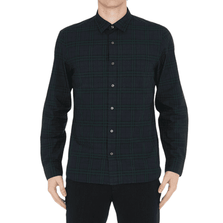 Burberry Alexander Men's Ink Blue Checked Cotton Shirt 4066393 (M)