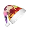 thumbnail image 2 of Salouo Tropical Palm Tree at Sunset for Christmas Hat for Kids Xmas Holiday Hat Santa Hat for Boys & Girls Festive Headwear Accessories Fit for Christmas/ New Year/Holiday/Party, 2 of 6