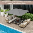 thumbnail image 4 of Costway Patio 9.5FT Square Cantilever Offset Hanging Umbrella 2-Tier 360° Outdoor Gray, 4 of 10
