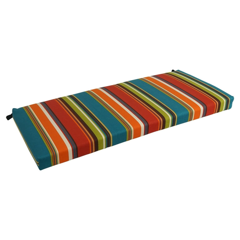 Blazing Needles 42 x 19 in. Patterned Outdoor Spun Polyester Loveseat Cushion Tucuman Ebony Walmart