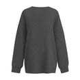 thumbnail image 5 of Women's Oversized V-Neck Fleece Pullover Sweatshirt, Long Sleeve Soft Comfortable No Hood Casual Top with Relaxed Fit for 2025 Fall Season, Daily Wear and Layering Outfits Dark Gray S, 5 of 9