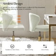 thumbnail image 4 of Tina's Home Swivel Vanity Chair with Gold Legs for Home Office, Adjustable Height Rolling Desk Chair for Vanity, 4 of 12