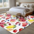 thumbnail image 5 of Summer Fruit Washable Living Room Rugs 5'x8', Watercolor Peach Lemon Blueberry Farmhouse Low Pile Throw Large Area Rug Non-Slip Sturdy Edge Binding Carpet for Living Room Kitchen Office, 5 of 9