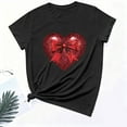 thumbnail image 4 of Xuyuer Valentine's Day Women's Graphic Cute Bow Tees Casual Print Round Neck T Shirt Summer Short Sleeve Trendy Tops Dressy Aesthetic T-Shirt Aesthetic Tee Tops Pink Bow Girly Tee, 4 of 6