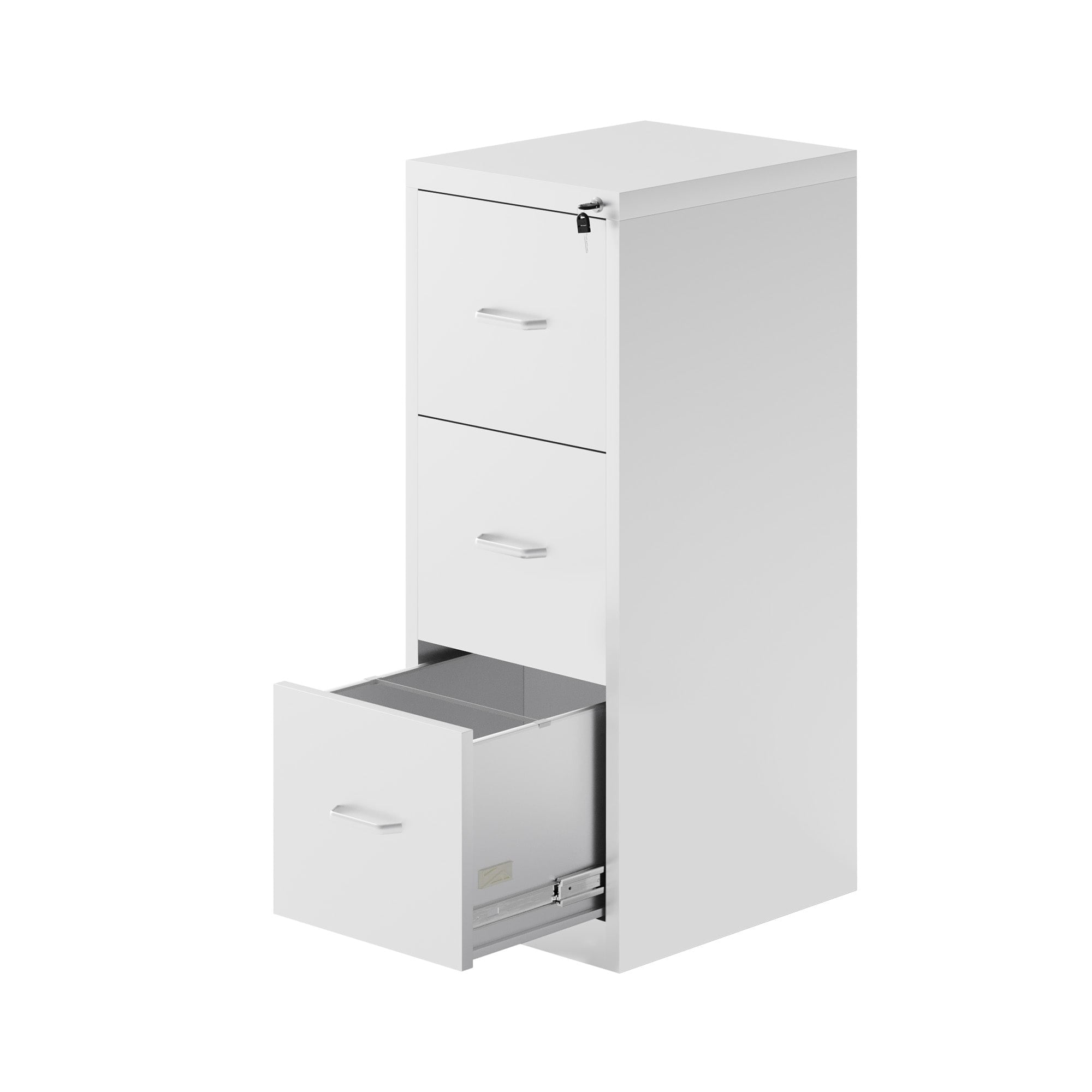 Ouyessir 15" Wide 3-Drawer Vertical White Steel File Cabinet, Metal Filing Cabinet for Home Office