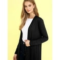 thumbnail image 4 of Made by Johnny Women's Casual Long Open Front Drape Lightweight Duster High Low Hem Maxi Long Sleeve Cardigan S BLACK, 4 of 6