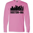 thumbnail image 3 of Inktastic Boston Massachusetts City Skyline with Grunge Long Sleeve T-Shirt, 3 of 5