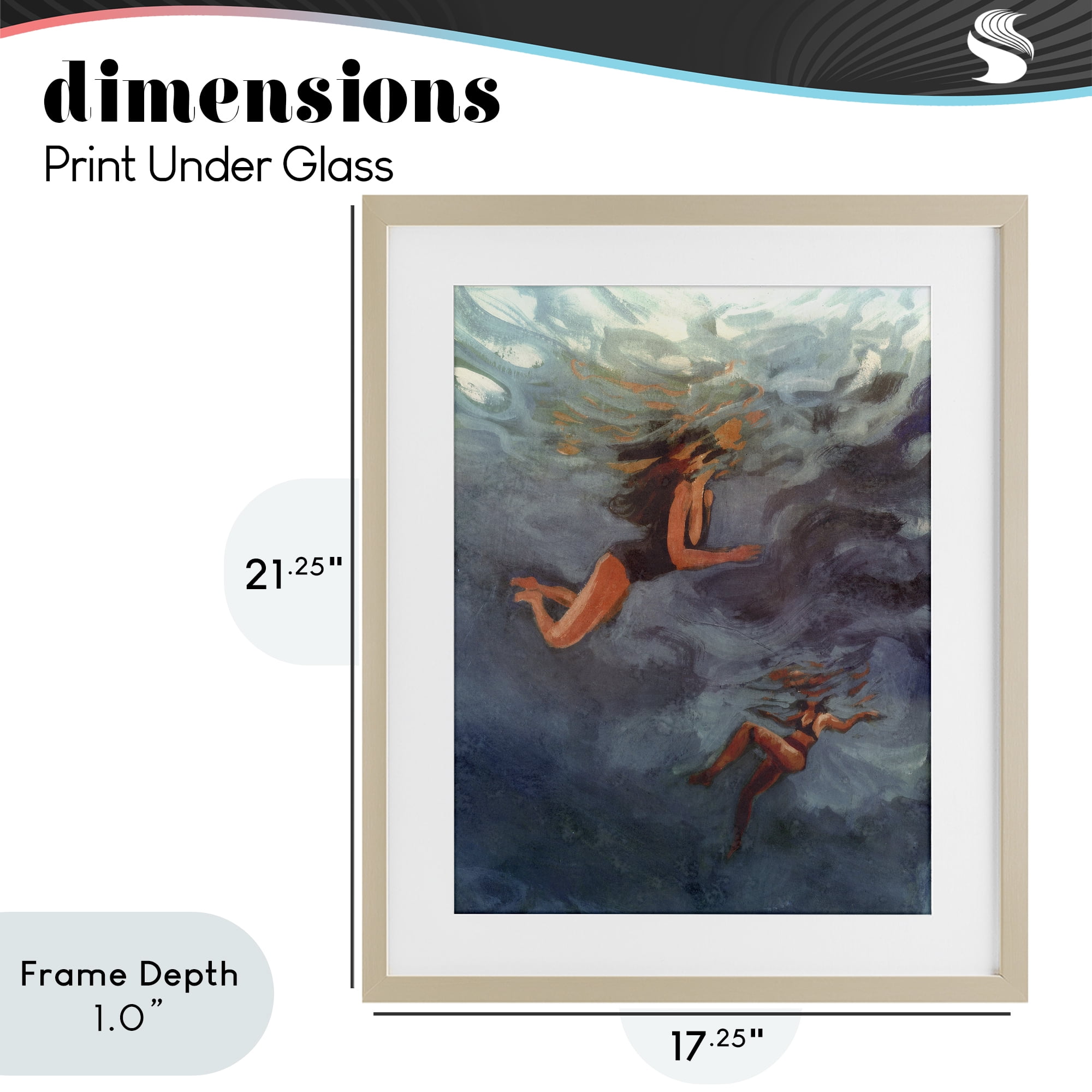 Stupell Industries Underwater Summer's Dance Birch Framed Print Under Glass, design by Victoria Barnes