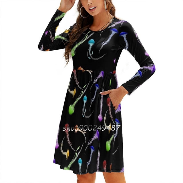 Robe à Encolure Carrée en Gelée, Imprimé Mignon, Élégante, pour Fête à la Plage, Motif Coloré