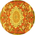 thumbnail image 1 of Ahgly Company Machine Washable Indoor Round Animal Yellow Traditional Area Rugs, 4' Round, 1 of 4