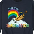 thumbnail image 3 of Pete The Cat - Flying Box Free Your Imagination - Men's Crew Neck Fleece Pullover, 3 of 6