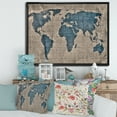 thumbnail image 2 of Designart 'Ancient World Map I' Rustic Framed Canvas Wall Art Print, 2 of 5
