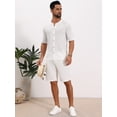 thumbnail image 5 of DARING DIVA Men's Striped Summer Short Sleeve Knitted See Through Shirts L White, 5 of 7