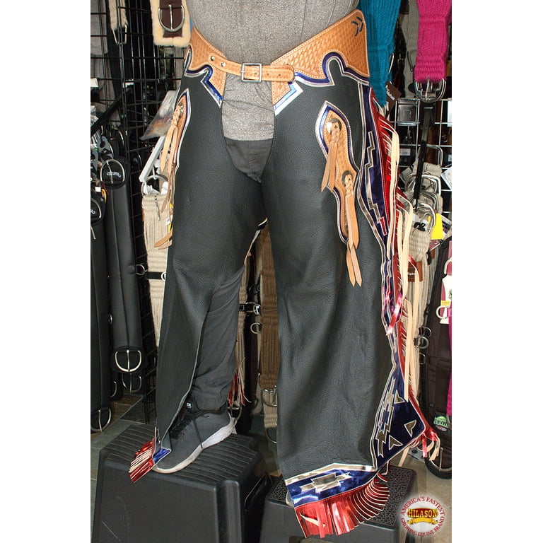 Cowgirl Chaps Hilason Pro Rodeo Bull Riding Chaps Faux Leather Youth ...