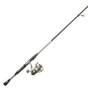 Quantum Throttle II Spinning Reel and 2-Piece Fishing Rod Combo, Silver