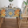 thumbnail image 3 of DouZhe Rectangular Tablecloth, Bohemia Mandala Kaleidoscope Table Cloth for Kitchen Dinning Tabletop, 72" x 54" Waterproof Polyester Table Cover, 3 of 8