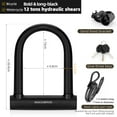 thumbnail image 2 of ROCKBROS Bicycle Locks,High-Strength Alloy Steel U-shaped locks,U-Lock Black with 1.2m cable, 2 of 19