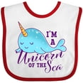 thumbnail image 3 of Inktastic Cute Narwhal I'm a Unicorn of the Sea Girls Baby Bib, 3 of 4
