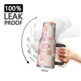 thumbnail image 3 of 40oz Pioneer Flower Floral Print Pattern Insulated Tumbler with Handle, BPA-Free Leak Proof Lid and Straws, Double Wall Vacuum, Hot 12h/Cold 34h, 3 of 6