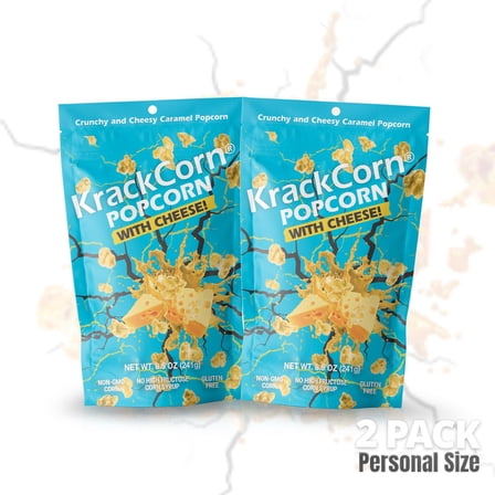 Cheddar Cheese Popcorn - Gluten-Free, Non-Gmo Cheddar And Caramel Popcorn, Sweet And Salty Corn Gourmet Snack - Delicious Treat For Family Parties, Movie Nights - 2 Pack
