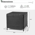 thumbnail image 6 of Hassch 20.8" Square Patio Rattan Side Table with Storage, 27-Gallon Outdoor Wicker Table with Lift-Off Lid, Multi-Functional Deck Organizer, Easy to Assemble, Black, 6 of 9