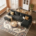 thumbnail image 5 of 111 Inch U Shaped Sectional Sofa with Double Chaise, Large Lounge Design Modular Couch for Living Rooms and Apartments, Black, 5 of 7