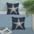 thumbnail image 4 of Navy Blue Coastal Pillow Covers 18x18 Inch Set of 2 Summer Starfish Throw Pillows Nautical Ocean Beach Theme Decorative Pillowcase Outdoor Farmhouse Decor Cushion Case for Couch Sofa Bedroom, 4 of 7